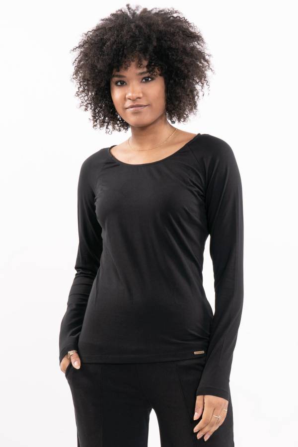 Camicia Pia a maniche lunghe in jersey interlock organico GOTS