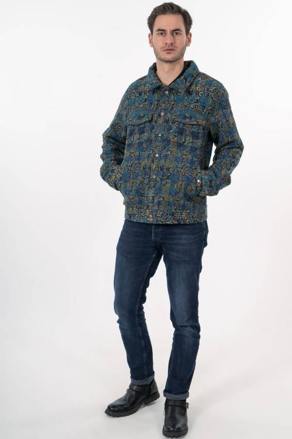 Giacca Jan in lana riciclata jacquard