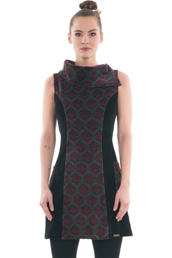 DRESS KLAUDIA FROM ORGANIC GOTS PRINTED VELVET