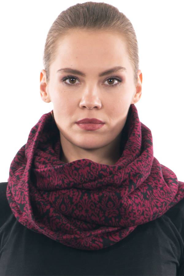 LOOP SCARF IN ORGANIC JERSEY INTERLOCK JACQUARD