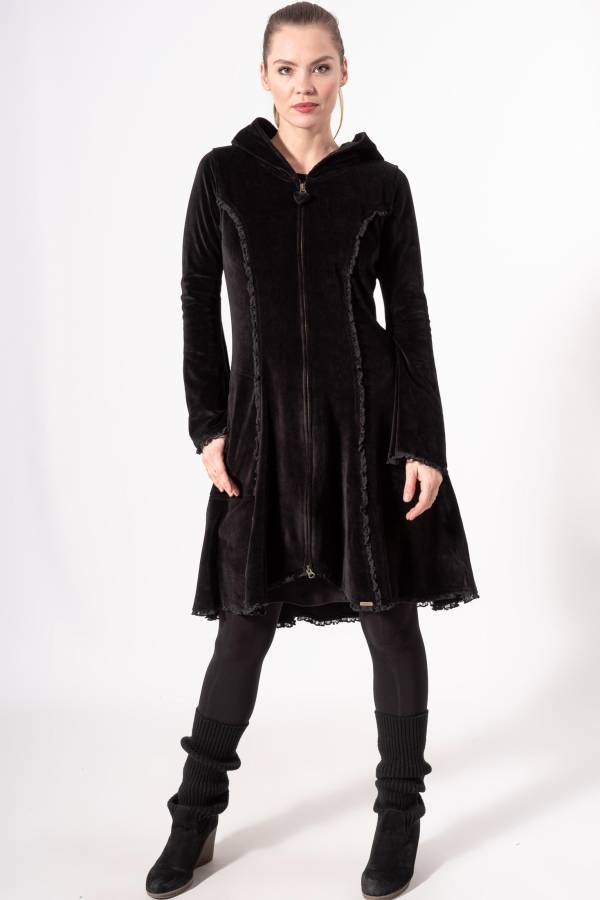 Mantel Maravilla aus Samt mit Spitze