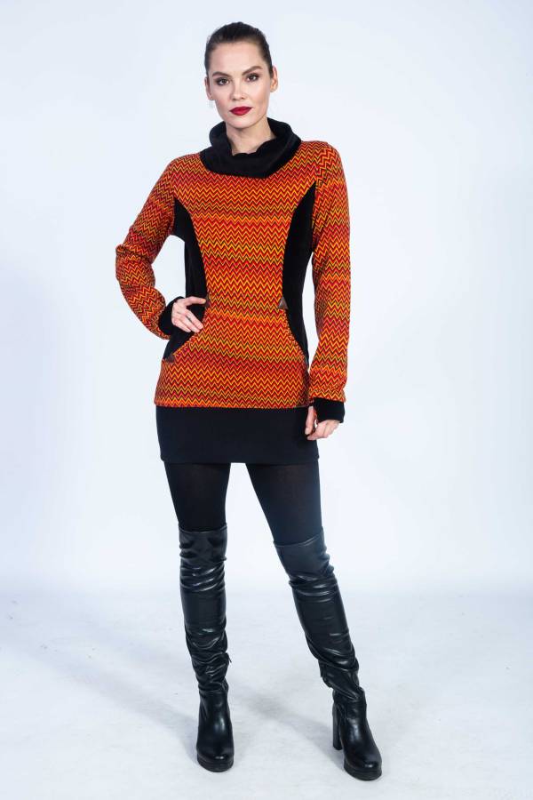 Kiki dress in organic GOTS interlock jacquard