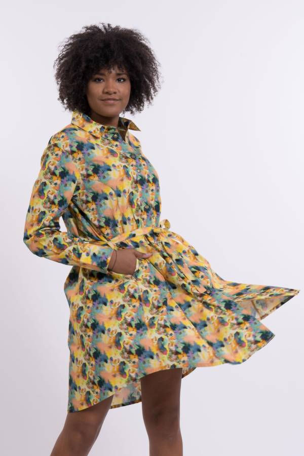 Mantelkleid Kamilla aus Bio Baumwoll Popeline