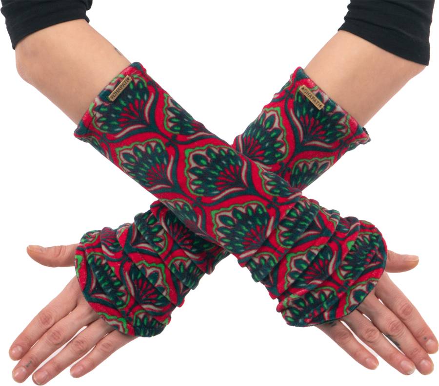 Stulpen aus Bio printed Samt, wendbar