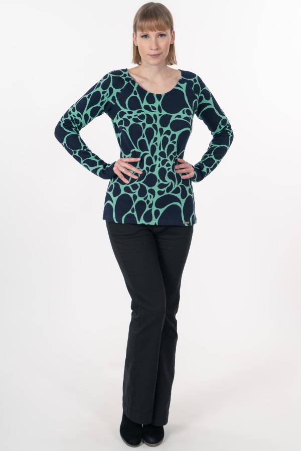 SWEATER PIA FROM ORGANIC GOTS INTERLOCK JAQUARD