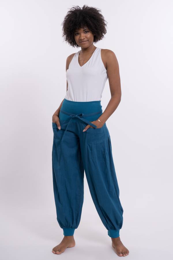 Pantaloni Panchito in cotone organico GOTS slub