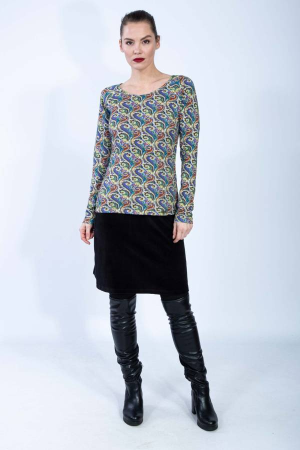 Pia long-sleeved shirt in organic GOTS interlock
