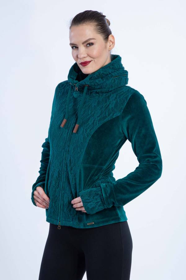 Jacke aus Bio Samt mit Spitze | Jessy