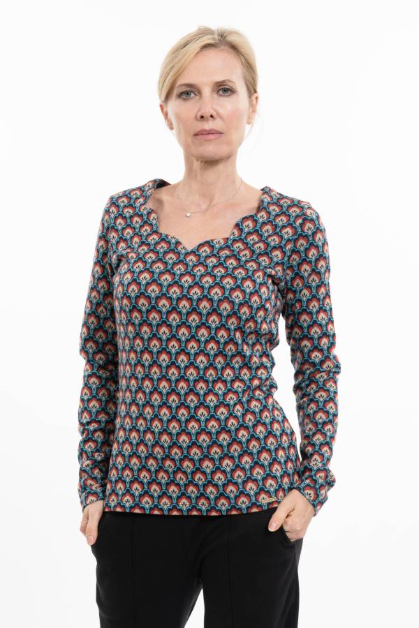 Langarmshirt Tatiana aus Bio Interlock Jacquard