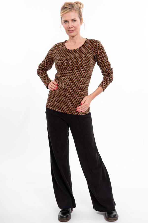 Camicia Pia a maniche lunghe in jacquard interlock organico GOTS