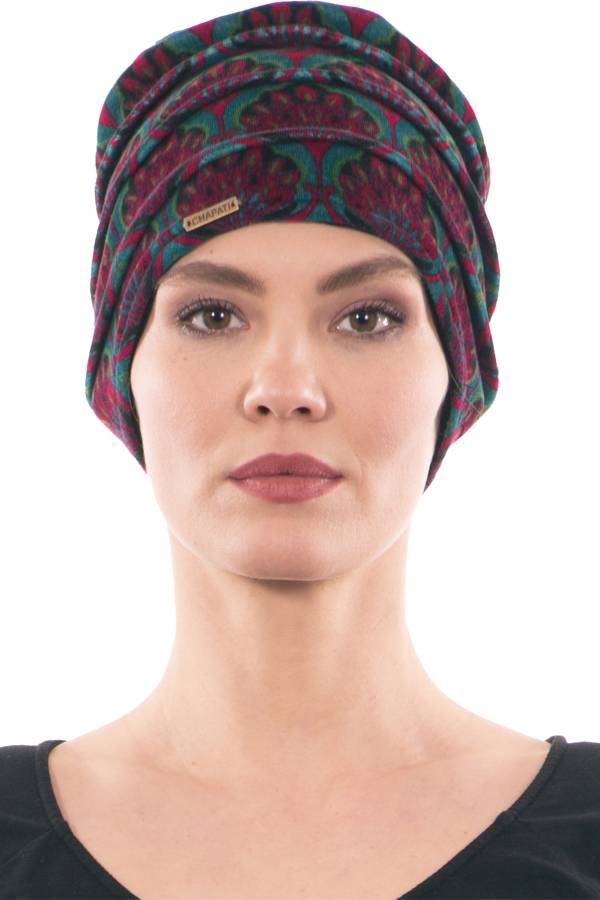 Cappello in velluto organico stampato GOTS, reversibile