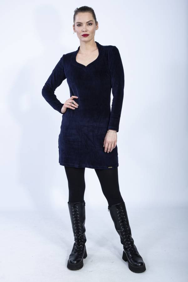 Kahina dress in organic GOTS velvet