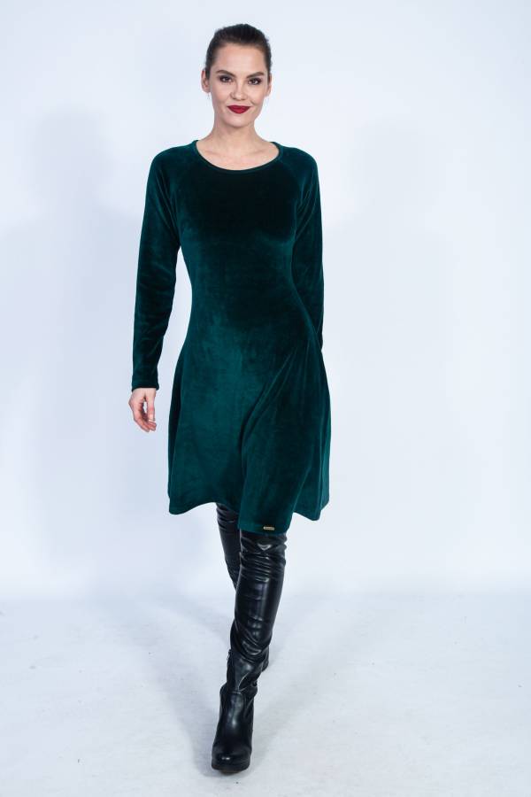 Klaudia dress in organic GOTS velvet