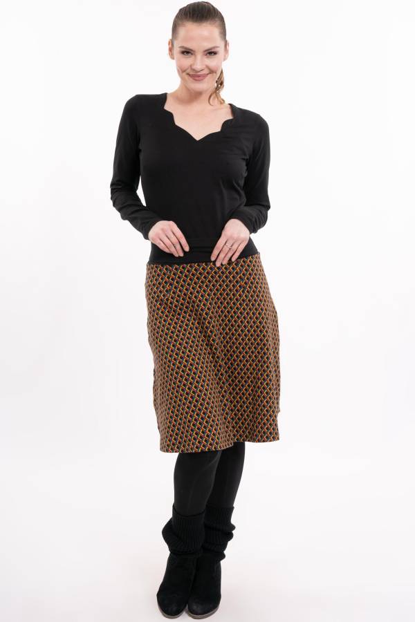 Gonna Rosi in jacquard interlock biologico GOTS