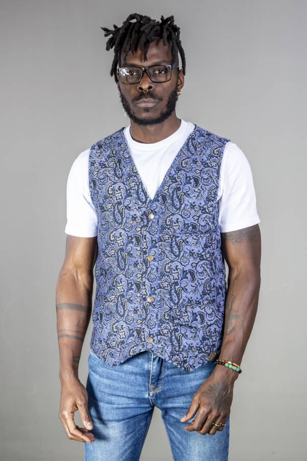 Weste Wolf aus Brokat