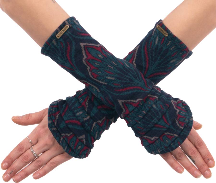 Stulpen aus Bio printed Samt, wendbar