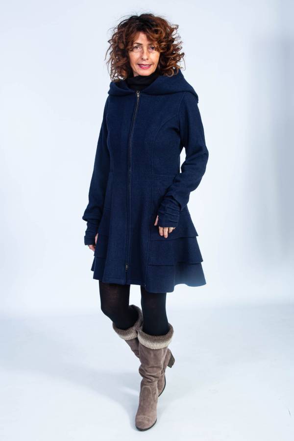 Marcella merino coat with hood