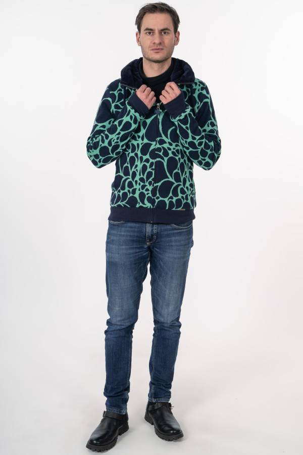 JACKET JASON IN BIO GOTS INTERLOCK JAQUARD