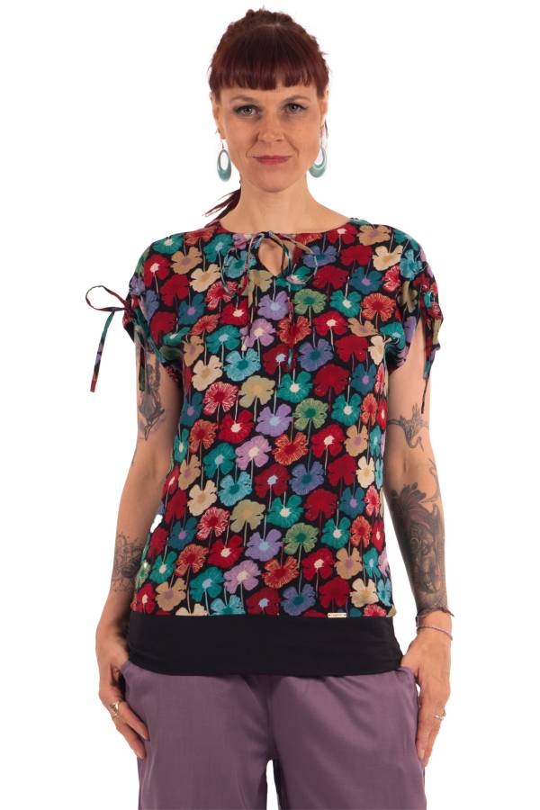 T-SHIRT TOMOMI VISCOSE AND COTTON