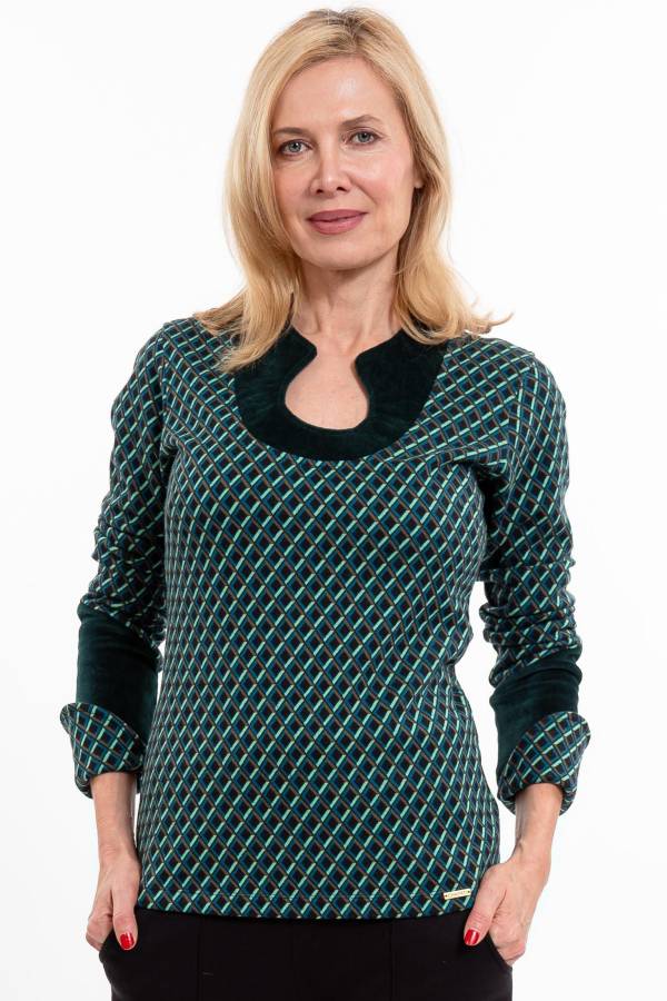 Langarmshirt Pippa aus Bio Interlock Jacquard