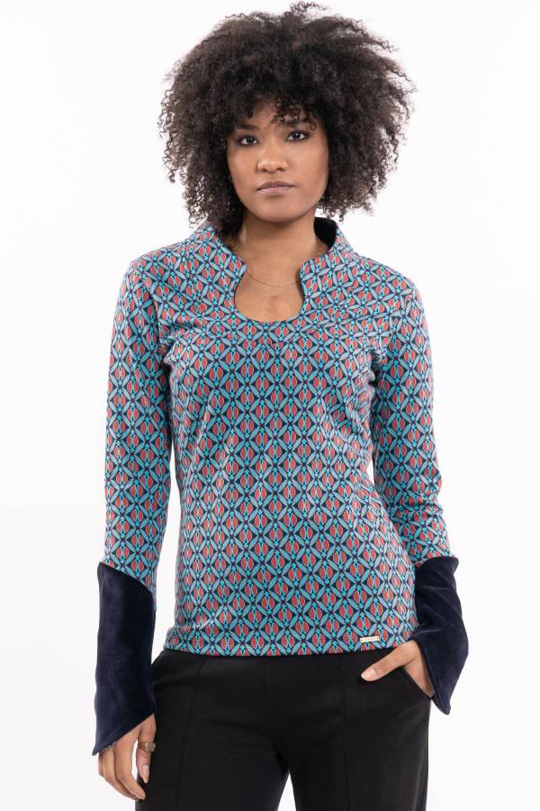 Langarmshirt Pippa aus Bio Interlock Jacquard