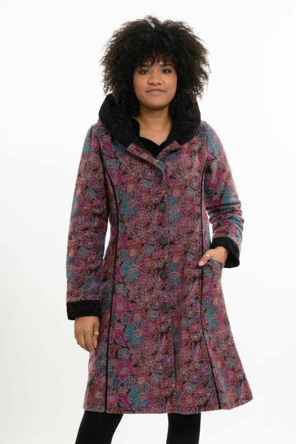 Wollmantel Mimi aus recyceltem Wolljacquard