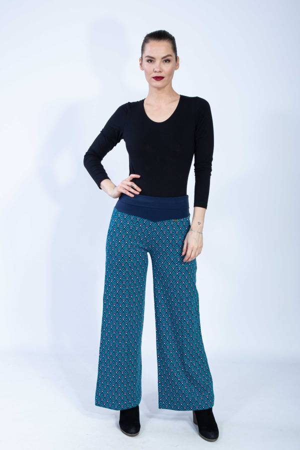 Pantaloni Hedda in jacquard interlock biologico GOTS