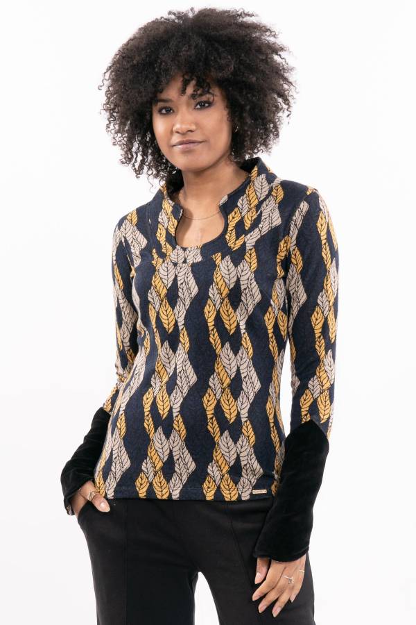 Camicia Pippa a maniche lunghe in jacquard interlock organico GOTS