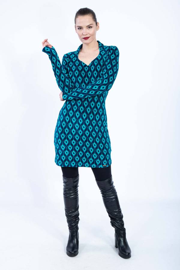 Kahina dress in organic GOTS velvet