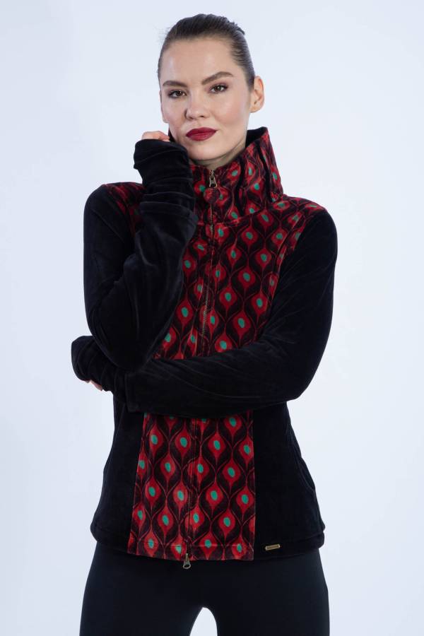 Jillian jacket in organic GOTS velvet with king collar